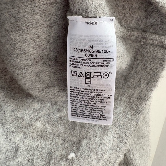 GAP Men's Recycled V-neck Cardigan light gray marl size M - Picture 6 of 7